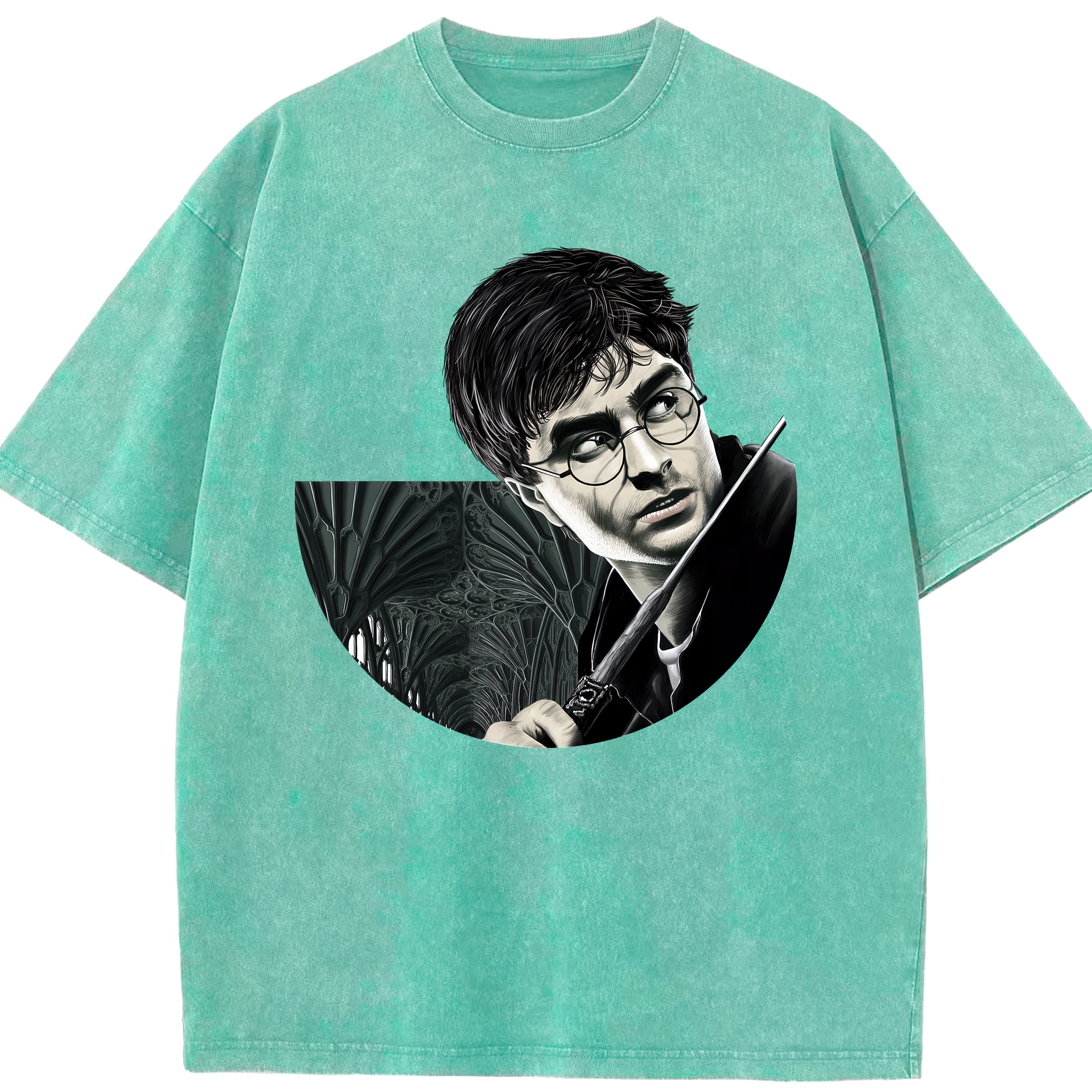 （画像用） Harry Potter ハリー・ポッターシリーズ 綿100% ヴィンテージ風 半袖Tシャツ（フロントプリント）